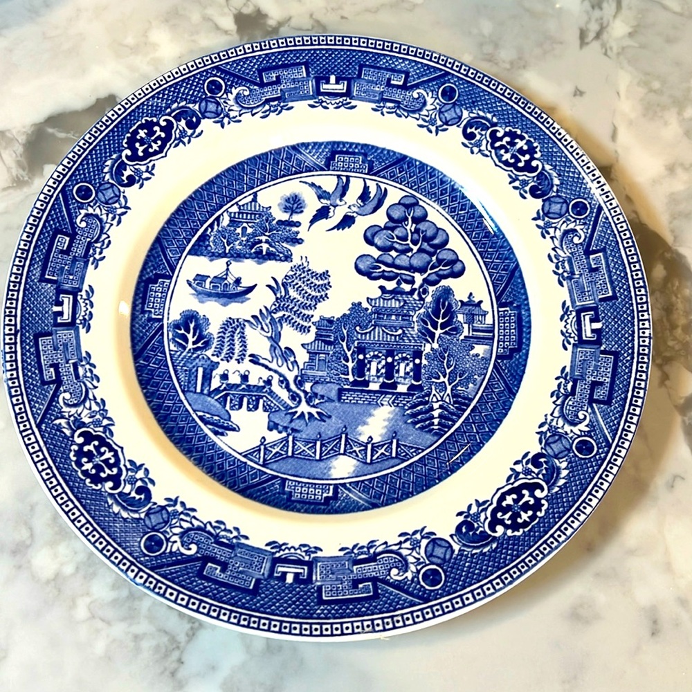 Old Willow Blue China Plate